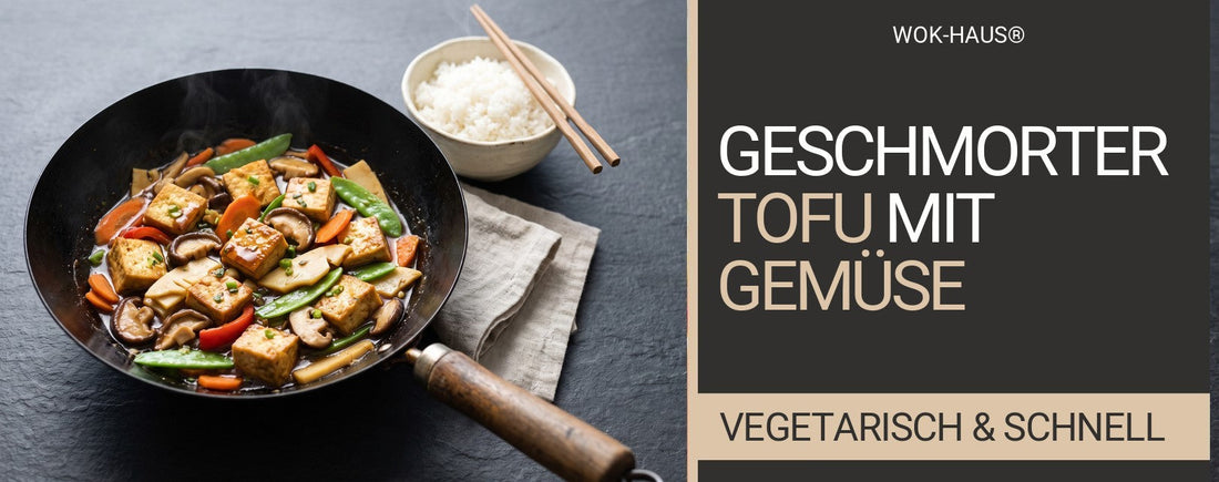 Geschmorter Tofu mit Gemüse (hongshao doufu)
