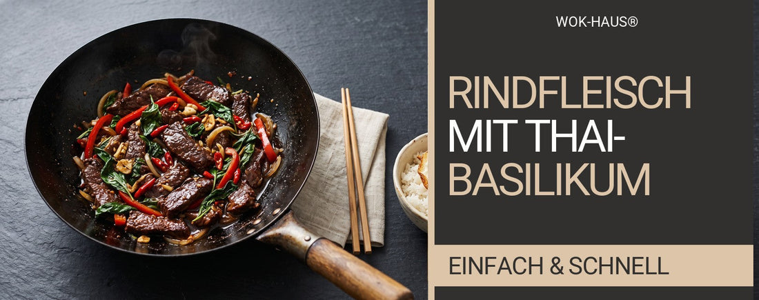 Rindfleisch mit Thai-Basilikum (pad kra pao)