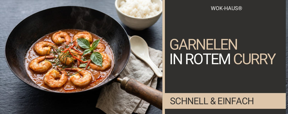 Garnelen in rotem Curry mit Kokosmilch (choo chee goong)