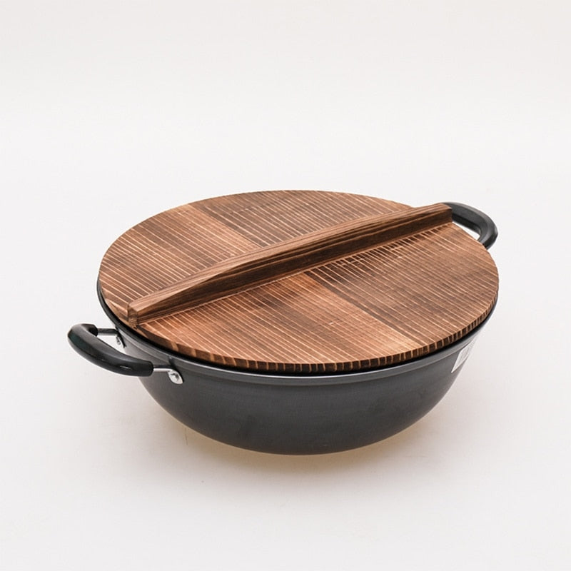 Le Kuju Wok Holzdeckel in stilvoller Verpackung als Lieferumfang