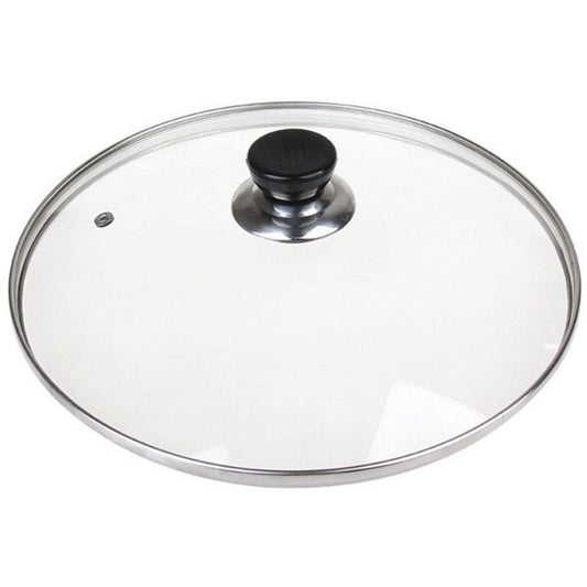 Le Nanji Wok-Glasdeckel mit Dampfloch in klarer Vorderansicht