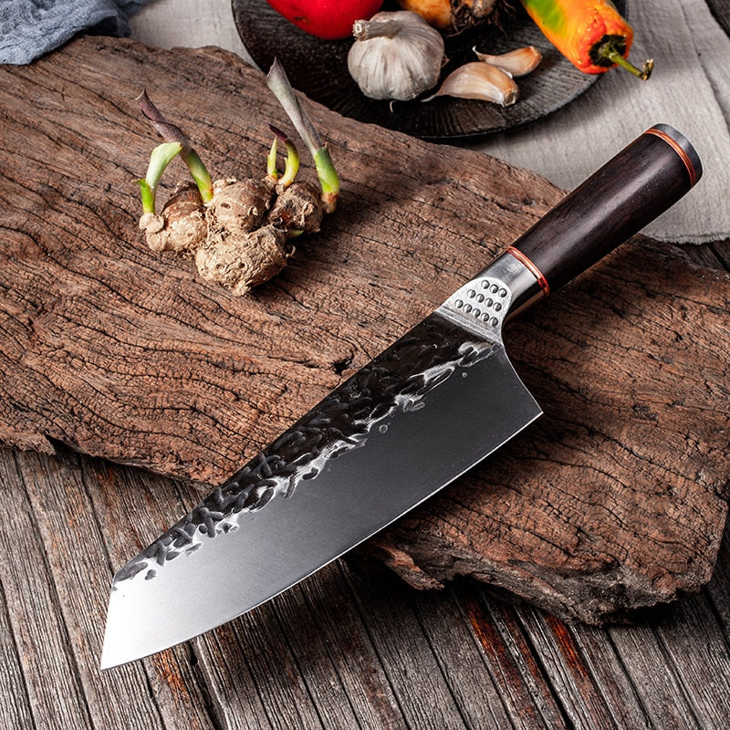 Le Naifu Japanische Küchenmesser Set aus Damaststahl komplett mit Zubehör