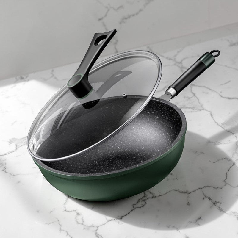 Le Nakimi Gesunde Wok Pfanne mit hitzebeständigem Holzgriff im Detail