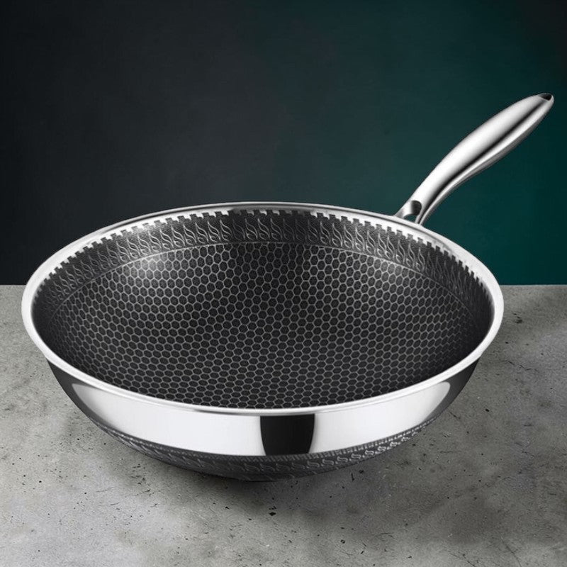 Le Yamuna Edelstahl-Wok mit Glasdeckel im Lieferumfang mit Verpackung