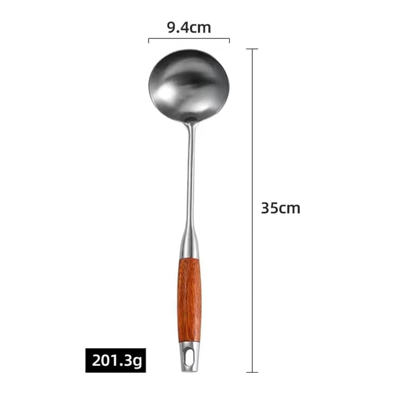 Le Mokano Wok Pfannenwender Set Edelstahl als Geschenkidee mit Banderole