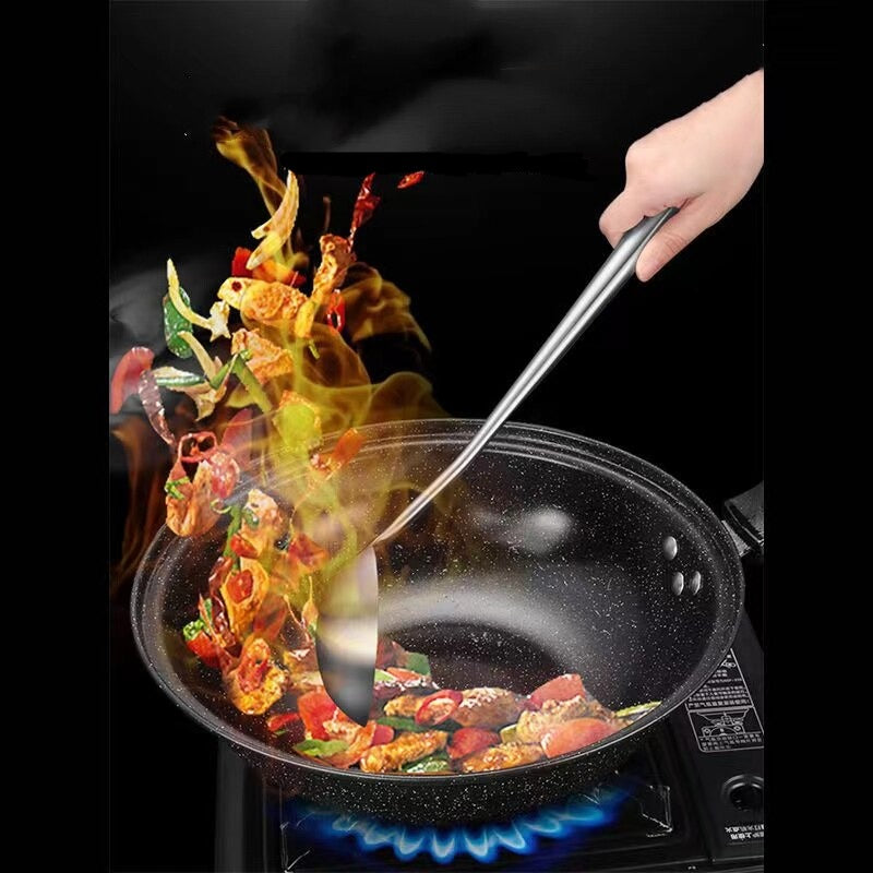 Le Tateyama Wok Kochbesteck Edelstahl Spülmaschinenfest beim Wenden im heißen Wok