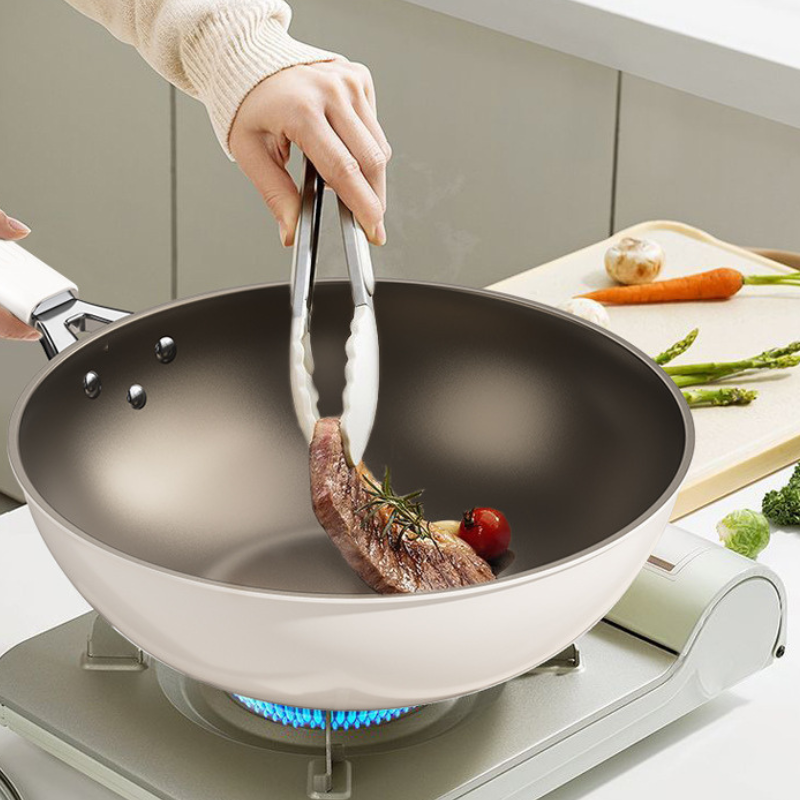 Le Asahidake Wok Keramik Induktion mit Glasdeckel im Set