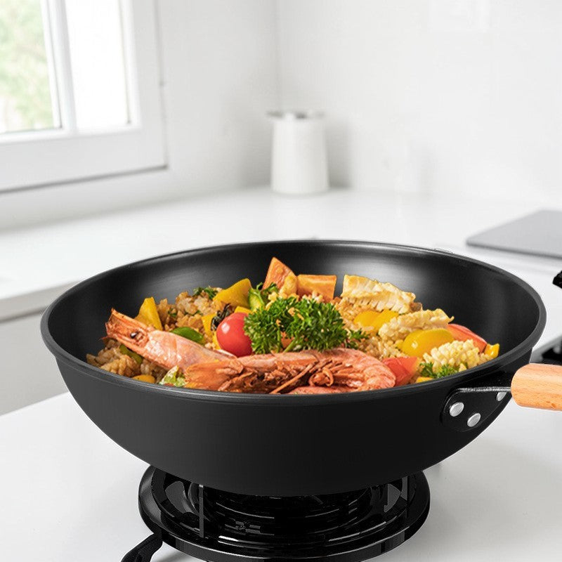 Le Sekiro Wok Pfanne Set komplett mit Deckel und Zubehör im Lieferumfang