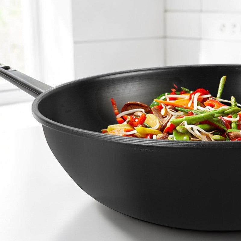 Le Sekiro Wok Pfanne Set aus Aluminium mit ergonomischem Holzgriff
