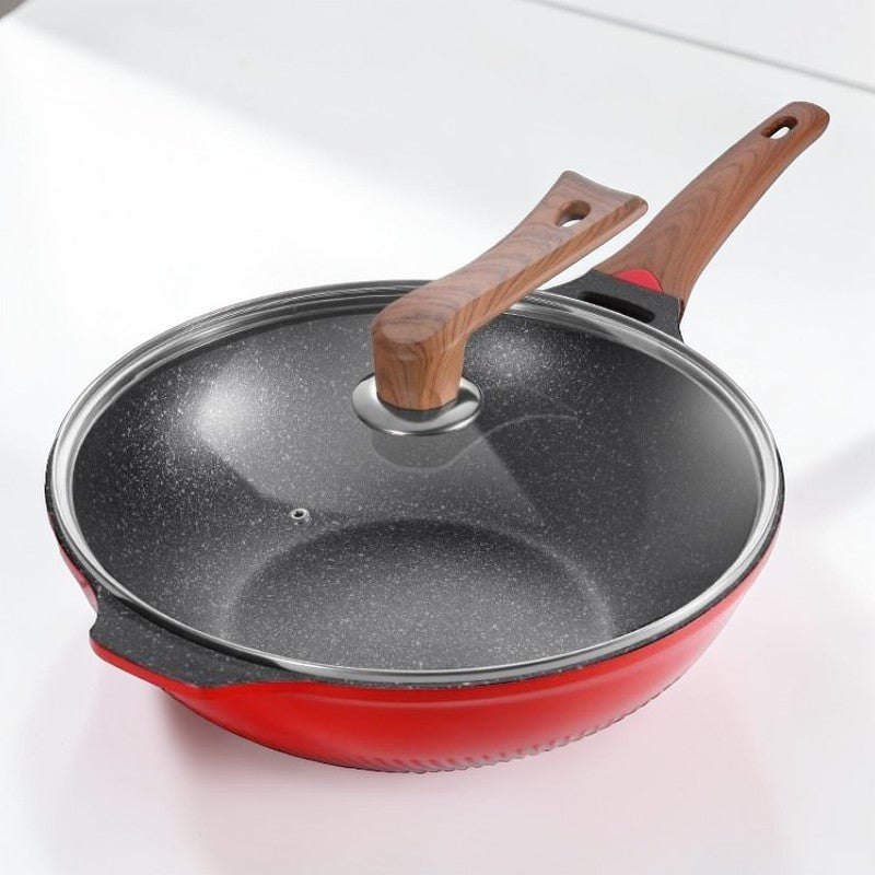 Le Murano Wok 32 cm beschichtet Detail der Antihaftoberfläche