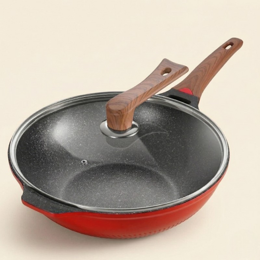 Le Murano Wok 32 cm beschichtet in frontaler Produktansicht