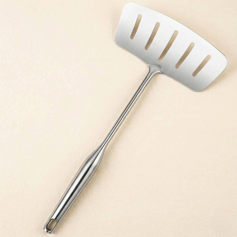 Le Mishio Metal Wok Spatula im Set neben Wok auf dunkler Küchenarbeitsplatte