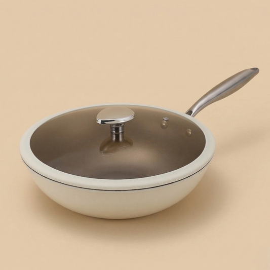 Le Yorano PFOA Free Wok aus Aluminium in klassischer Vorderansicht