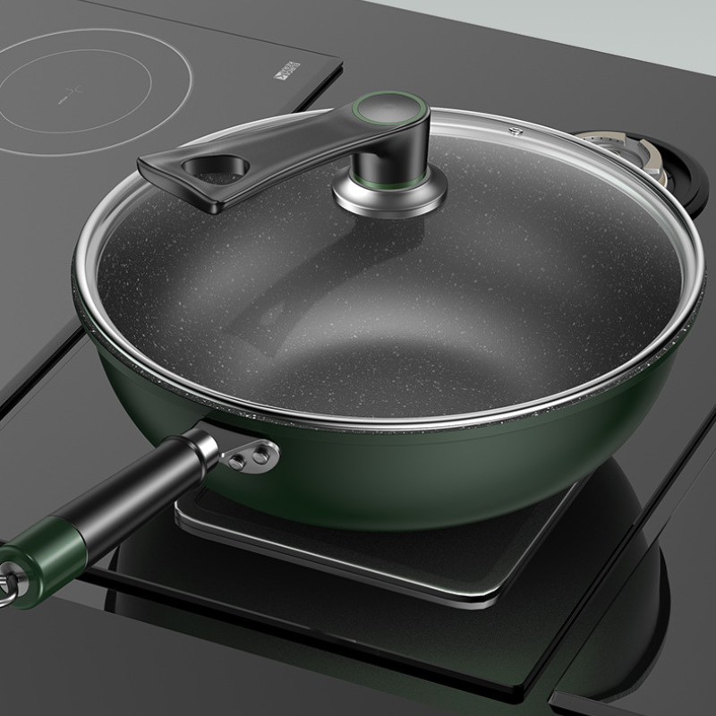 Le Nakimi Gesunde Wok Pfanne aus Aluminium von schräg oben fotografiert