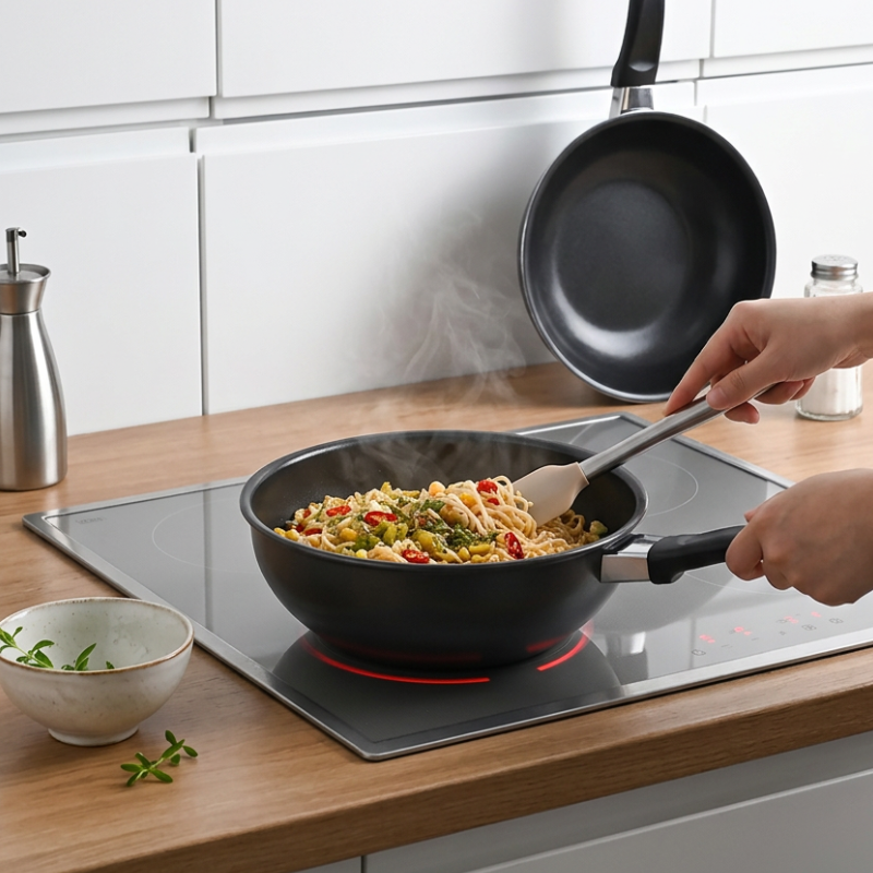 Le Yorimi Kleiner Wok mit brutzelndem Steak und Röstaromen