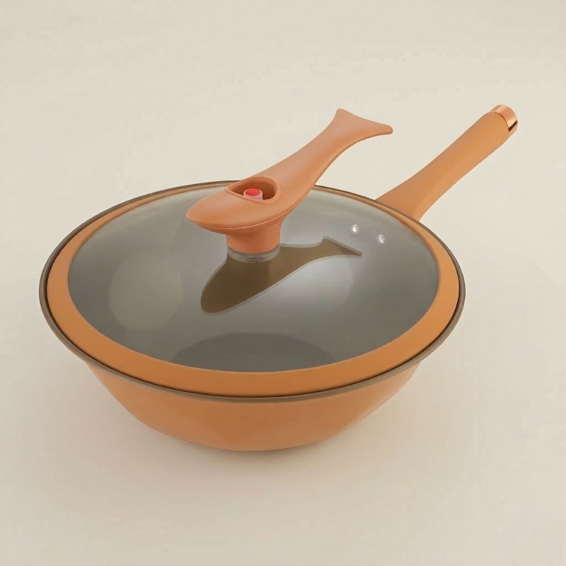 Le Mitano Aluminium Wok Induktion Vorderansicht mit moderner Optik