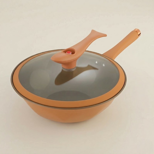 Le Ibuki Aluminium Wok Induktion Vorderansicht mit moderner Optik