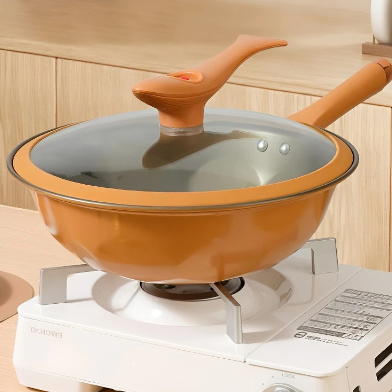 Le Mitano Aluminium Wok Induktion mit Verpackung und Lieferumfang