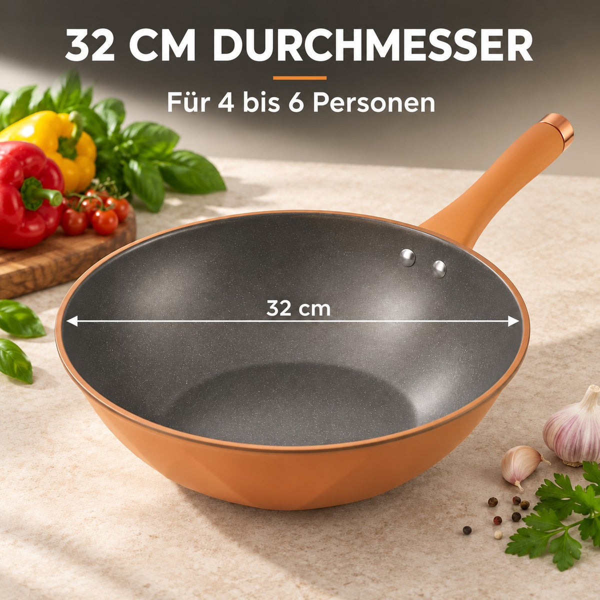 Le Ibuki – Aluminium Wok Induktion, 32 CM DURCHMESSER: Für 4 bis 6 Personen