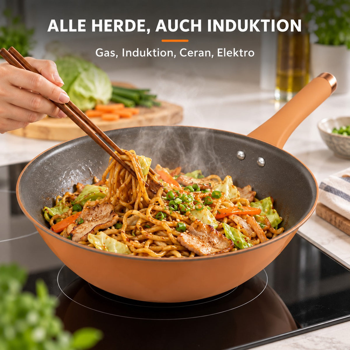 Le Ibuki – Aluminium Wok Induktion, ALLE HERDE, AUCH INDUKTION: Gas, Induktion, Ceran, Elektro