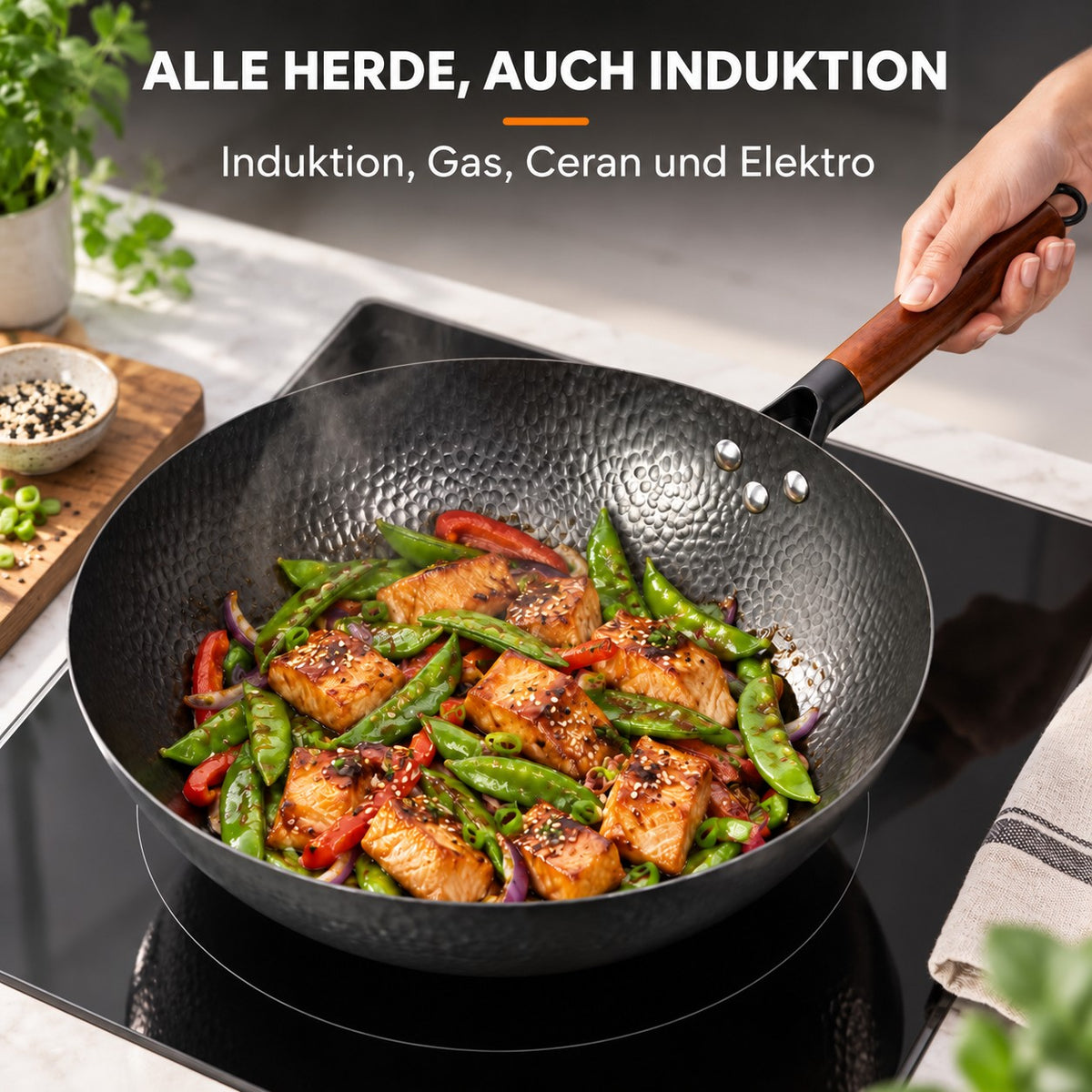 Le Bandai – Chinesischer Wok, ALLE HERDE, AUCH INDUKTION: Induktion, Gas, Ceran und Elektro