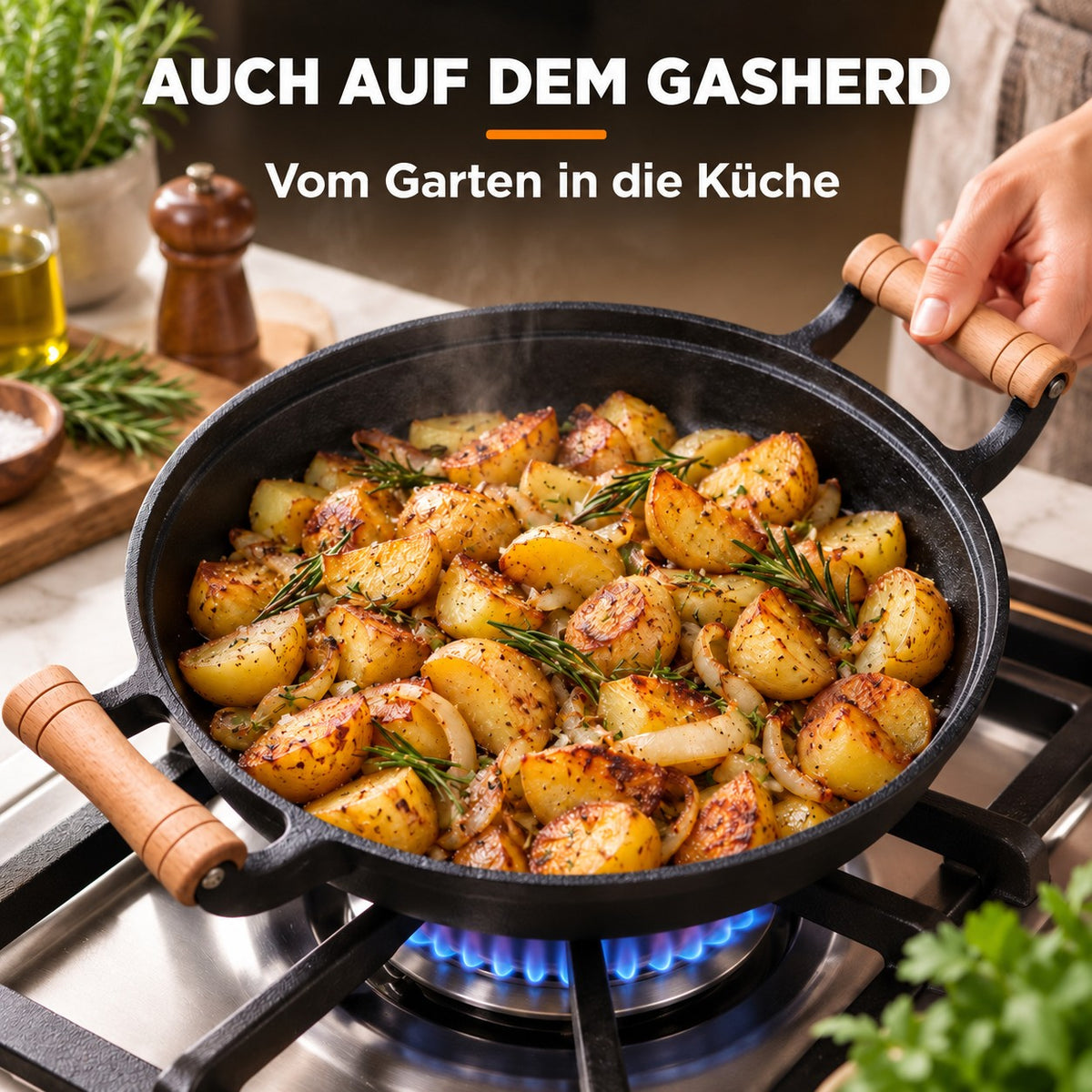 Le Gamaksan – Gusseisen Bbq Wok, AUCH AUF DEM GASHERD: Vom Garten in die Küche