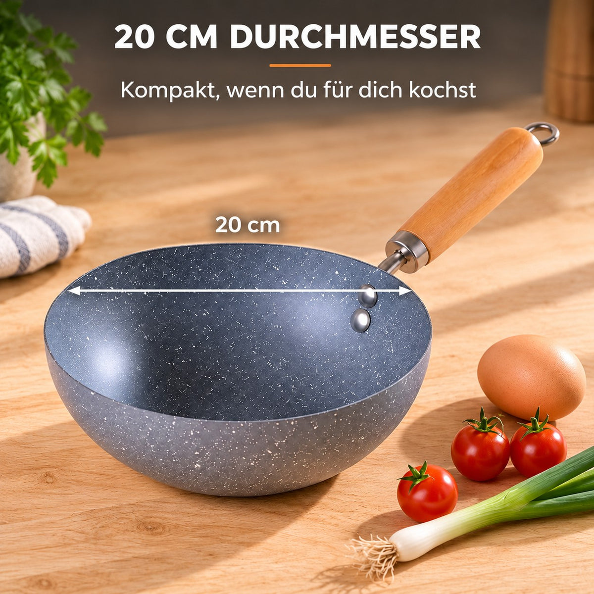 Le Sanome – Induktions Mini Wok 20 Cm, 20 CM DURCHMESSER: Kompakt, wenn du für dich kochst