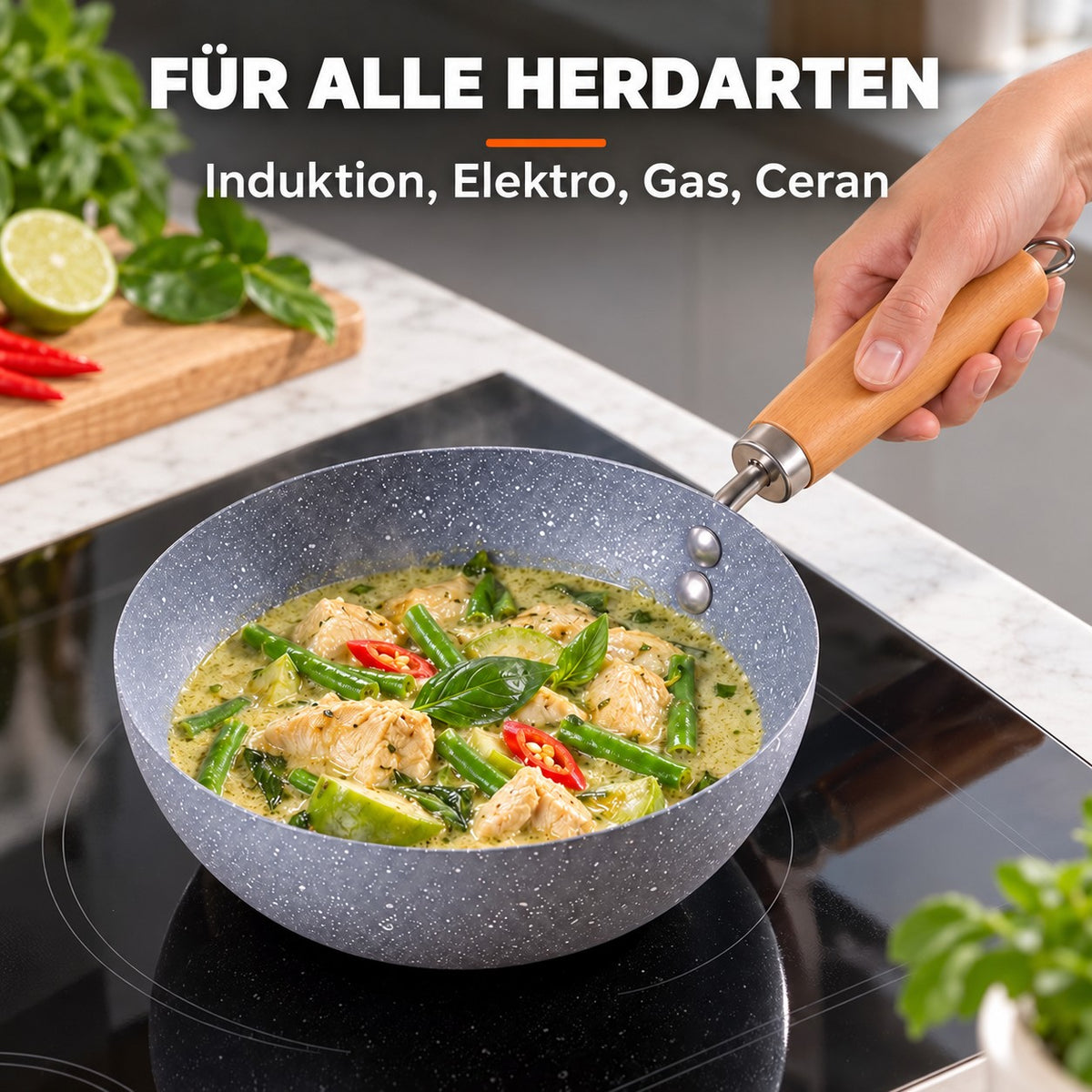 Le Sanome – Induktions Mini Wok 20 Cm, FÜR ALLE HERDARTEN: Induktion, Elektro, Gas, Ceran