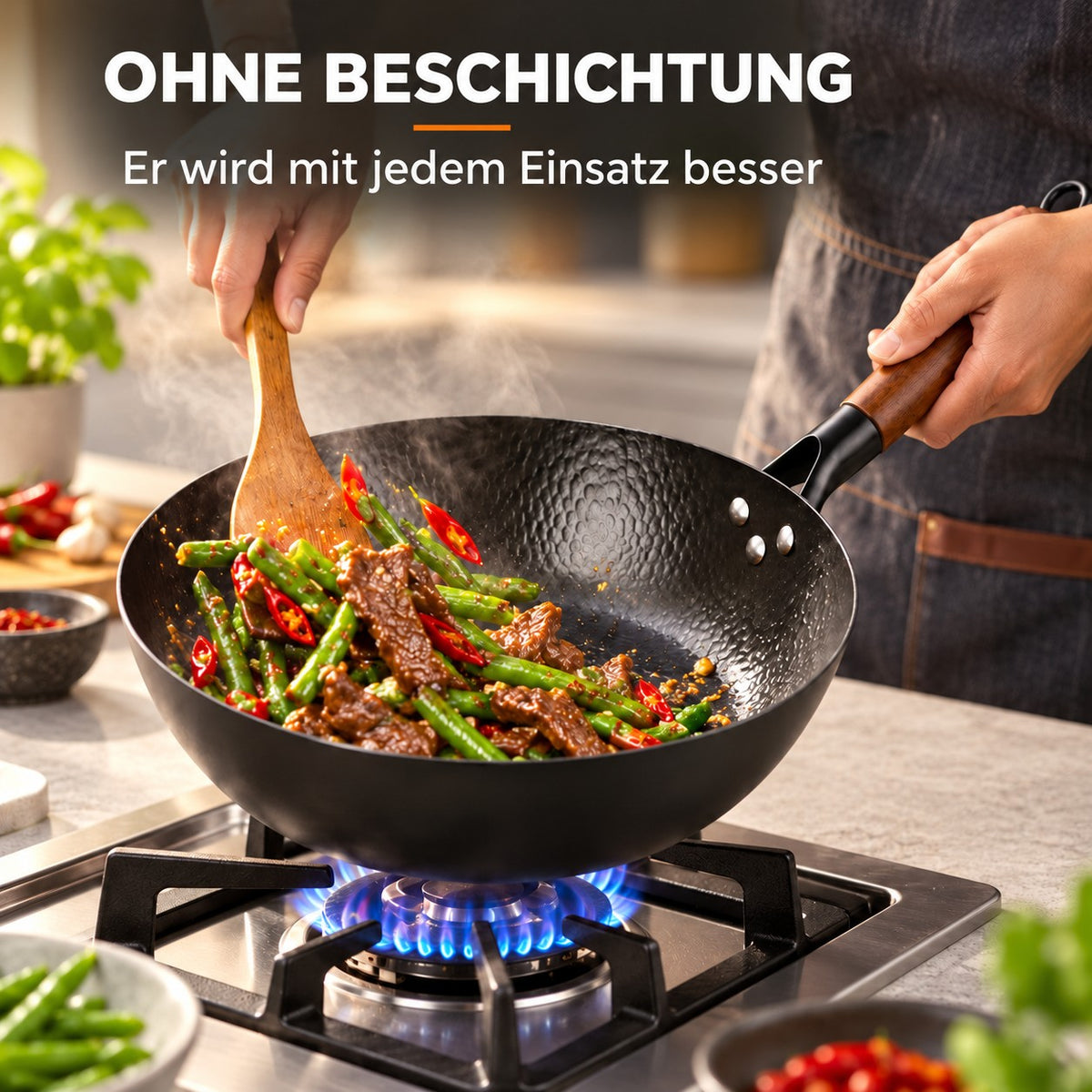 Le Rokko – Japanischer Wok, OHNE BESCHICHTUNG: Er wird mit jedem Einsatz besser