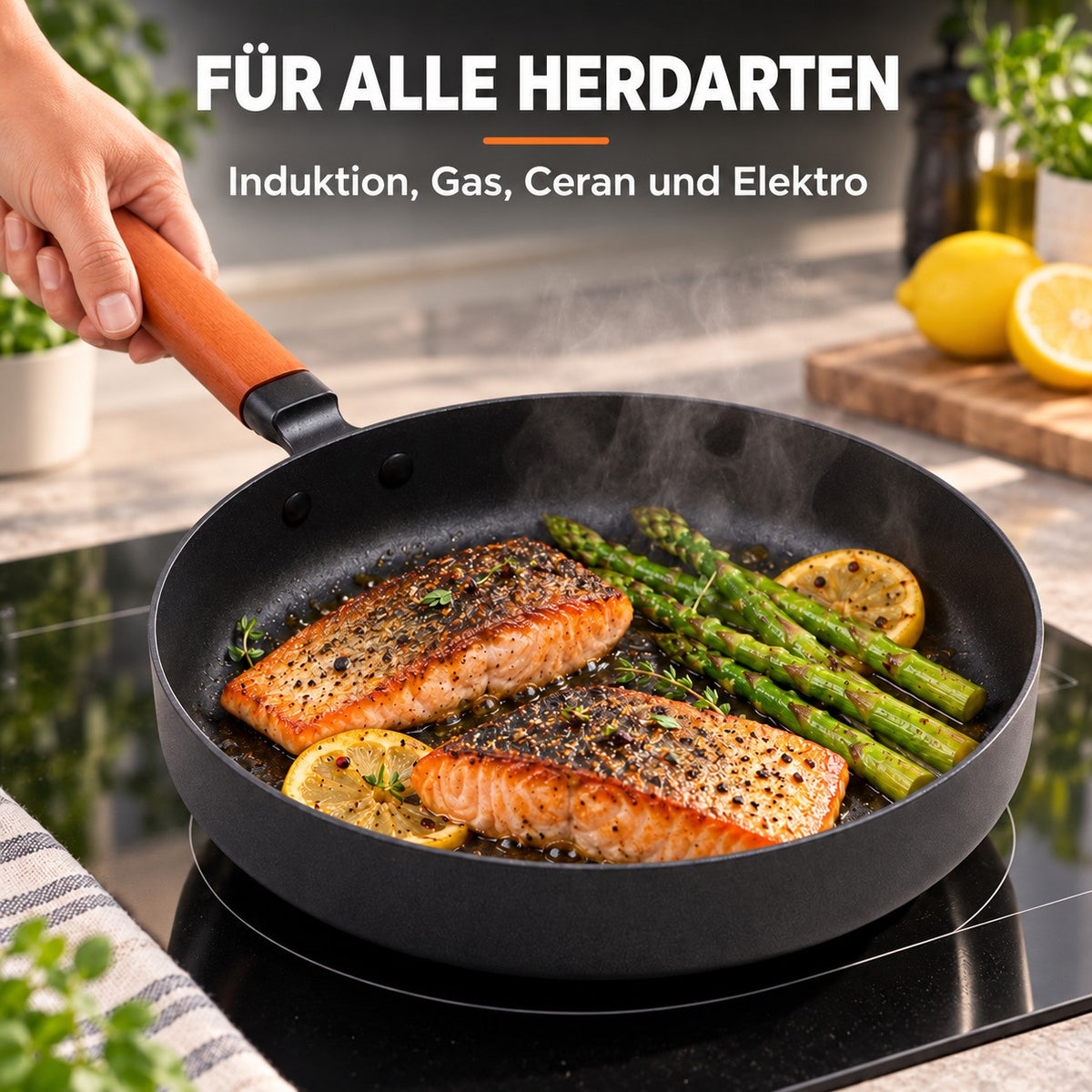 Le Takachiho – Karbonstahl Wok ohne Beschichtung, FÜR ALLE HERDARTEN: Induktion, Gas, Ceran und Elektro