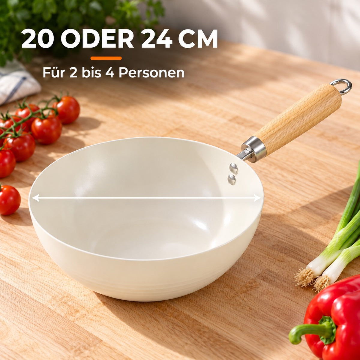 Le Tehana – Kleiner Wok Induktion, 20 ODER 24 CM: Für 2 bis 4 Personen