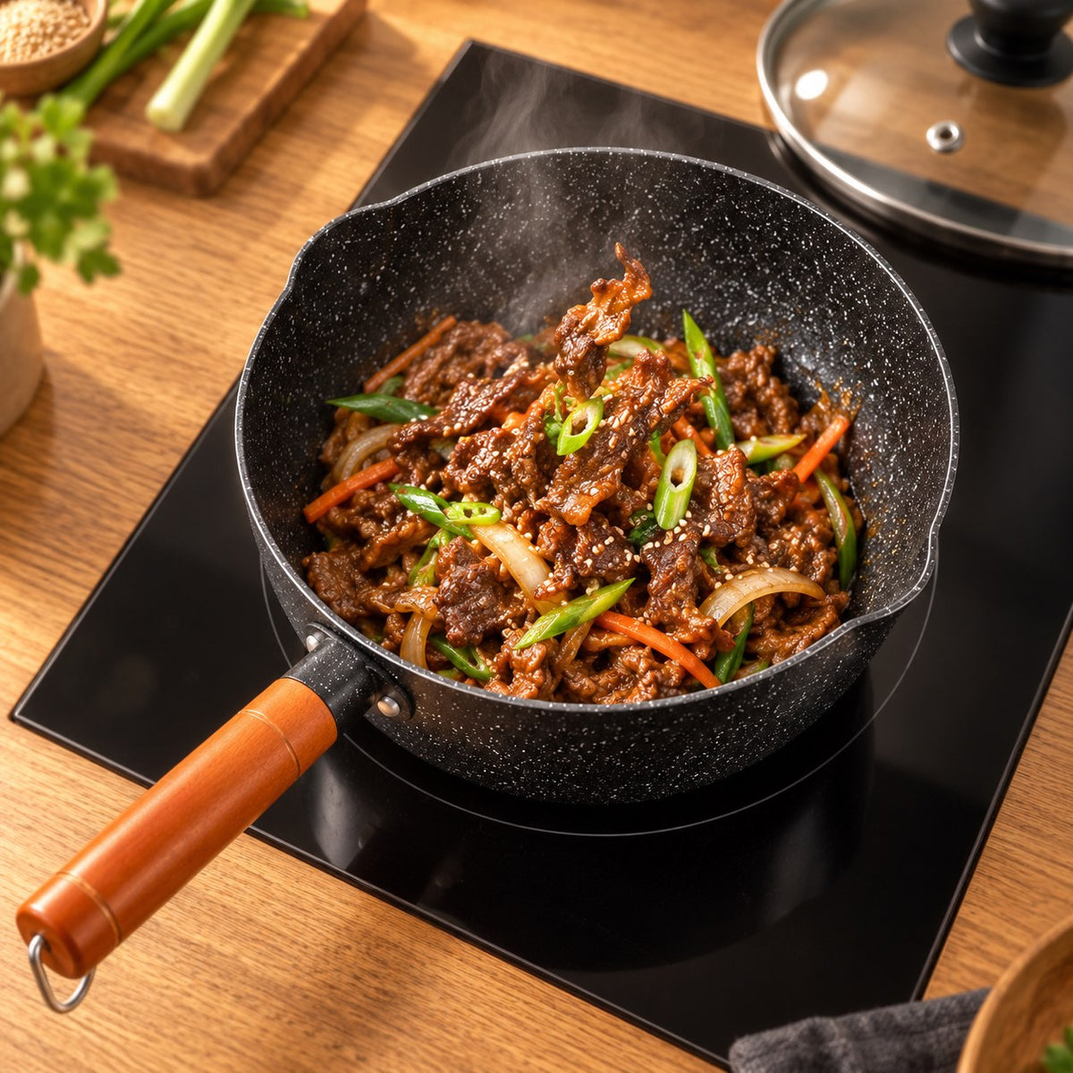 Le Kawo – Kleiner Wok mit Holzgriff Bild