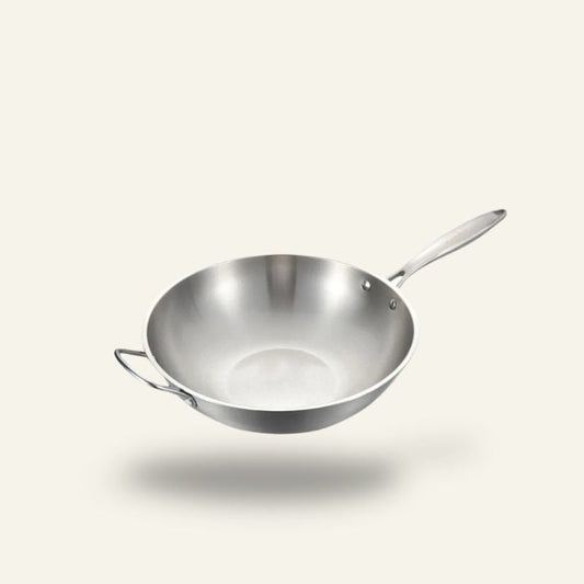 Le Kaimon Wok PFOA frei induktionsgeeignet aus Carbonstahl Vorderansicht