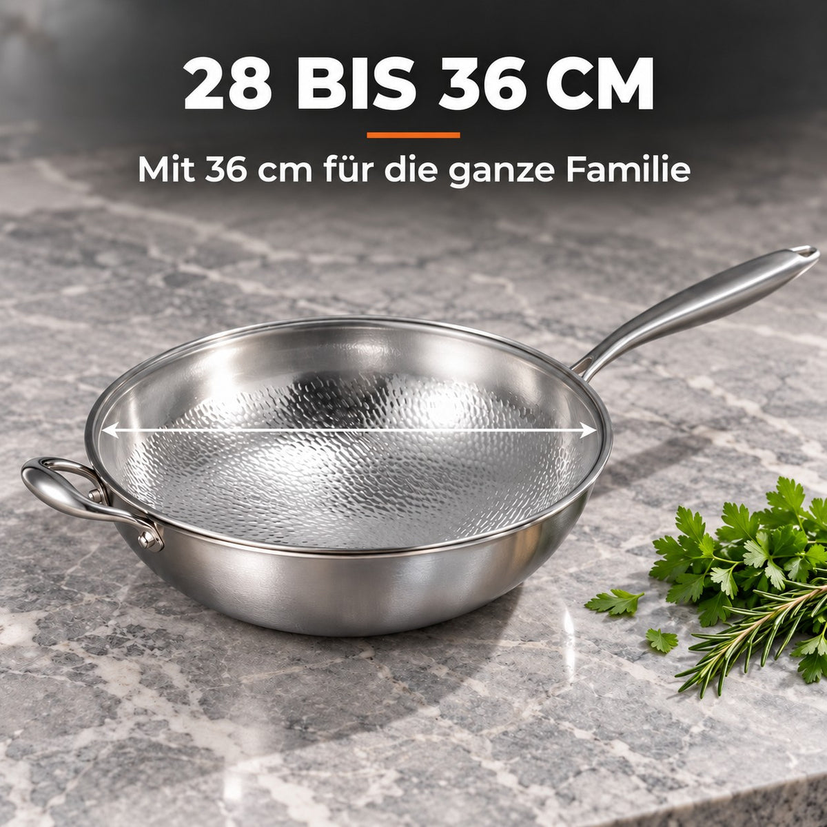 Le Myogi – Edelstahl Wok, 28 BIS 36 CM: Mit 36 cm für die ganze Familie