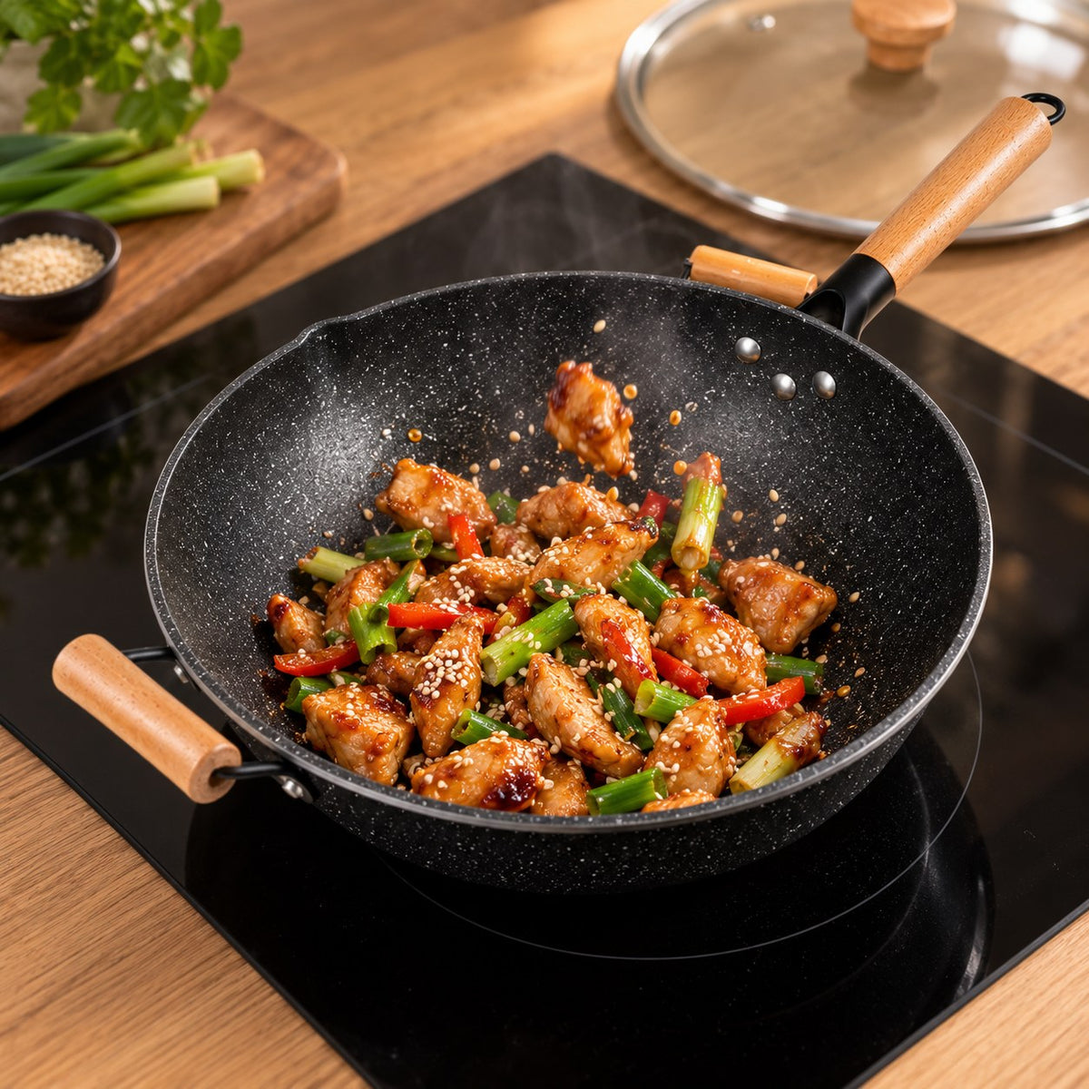 Le Poroshiri – Wok Abnehmbarer Griff Induktion Bild
