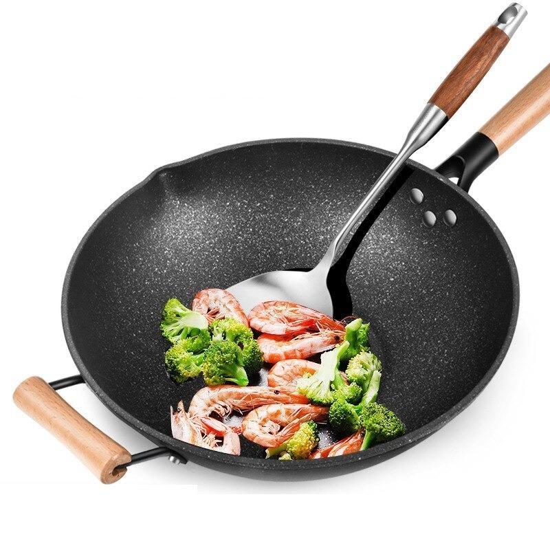 Le Poroshiri Wok mit abnehmbarem Griff