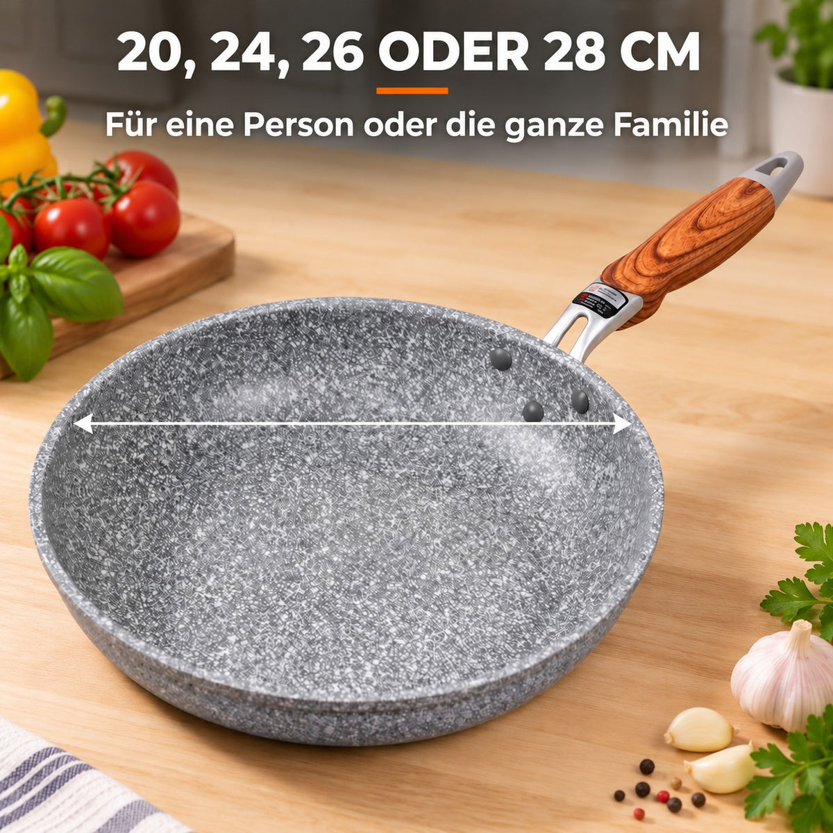 Le Yukano – Wok Keramikbeschichtet, 20, 24, 26 ODER 28 CM: Für eine Person oder die ganze Familie