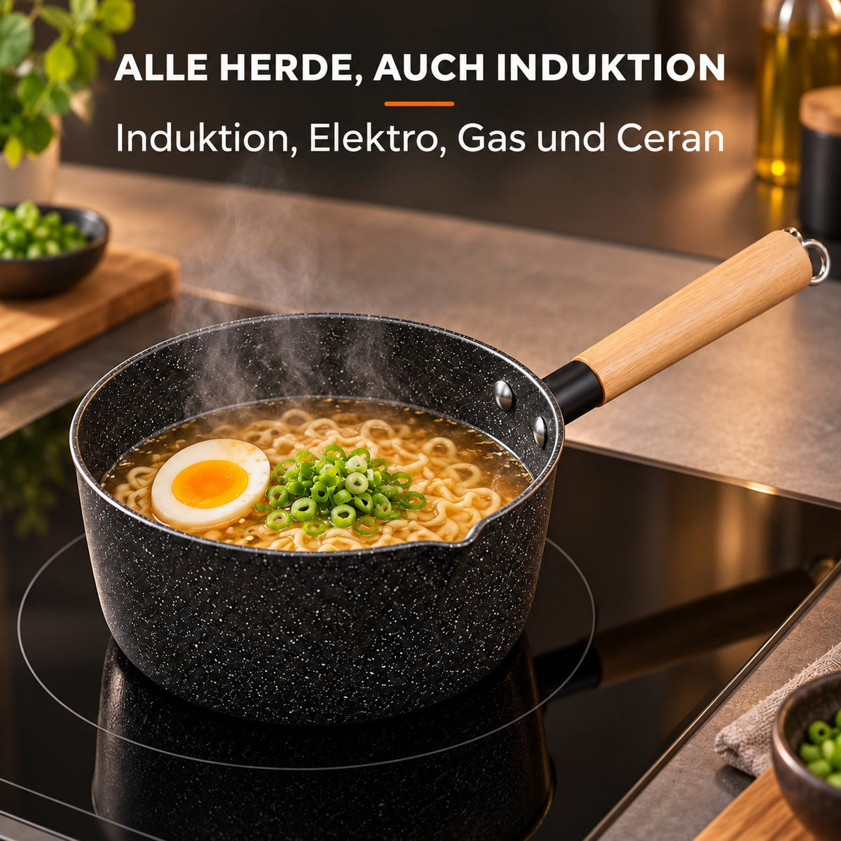 Le Yuki – Kleine Wok Steelpan Induktion, ALLE HERDE, AUCH INDUKTION: Induktion, Elektro, Gas und Ceran