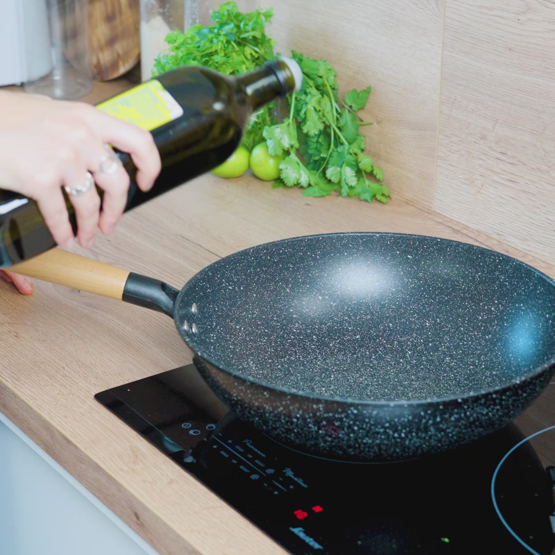 Le Poroshiri – Wok Abnehmbarer Griff Induktion