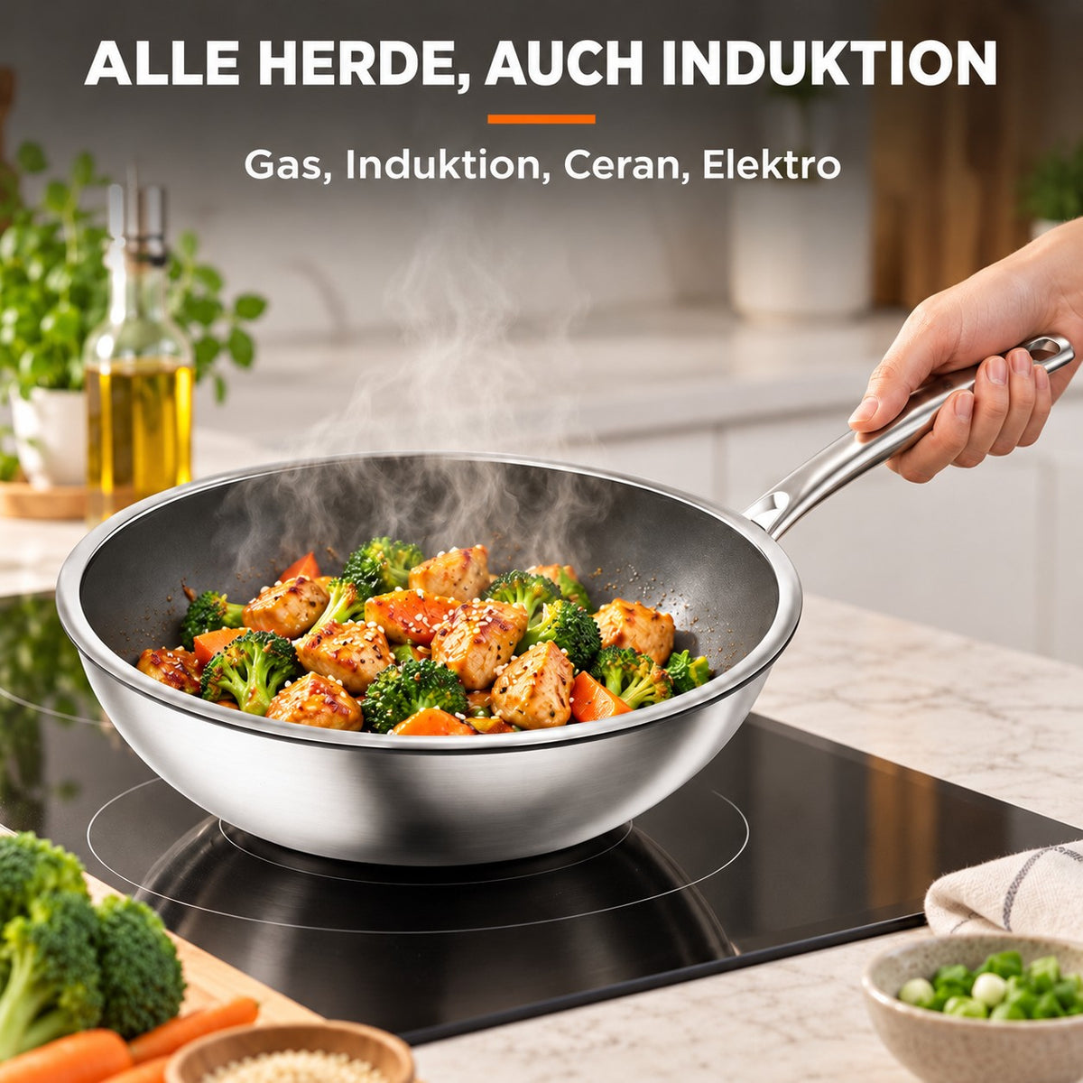 Le Tsumio – Profi Wok Induktion, ALLE HERDE, AUCH INDUKTION: Gas, Induktion, Ceran, Elektro