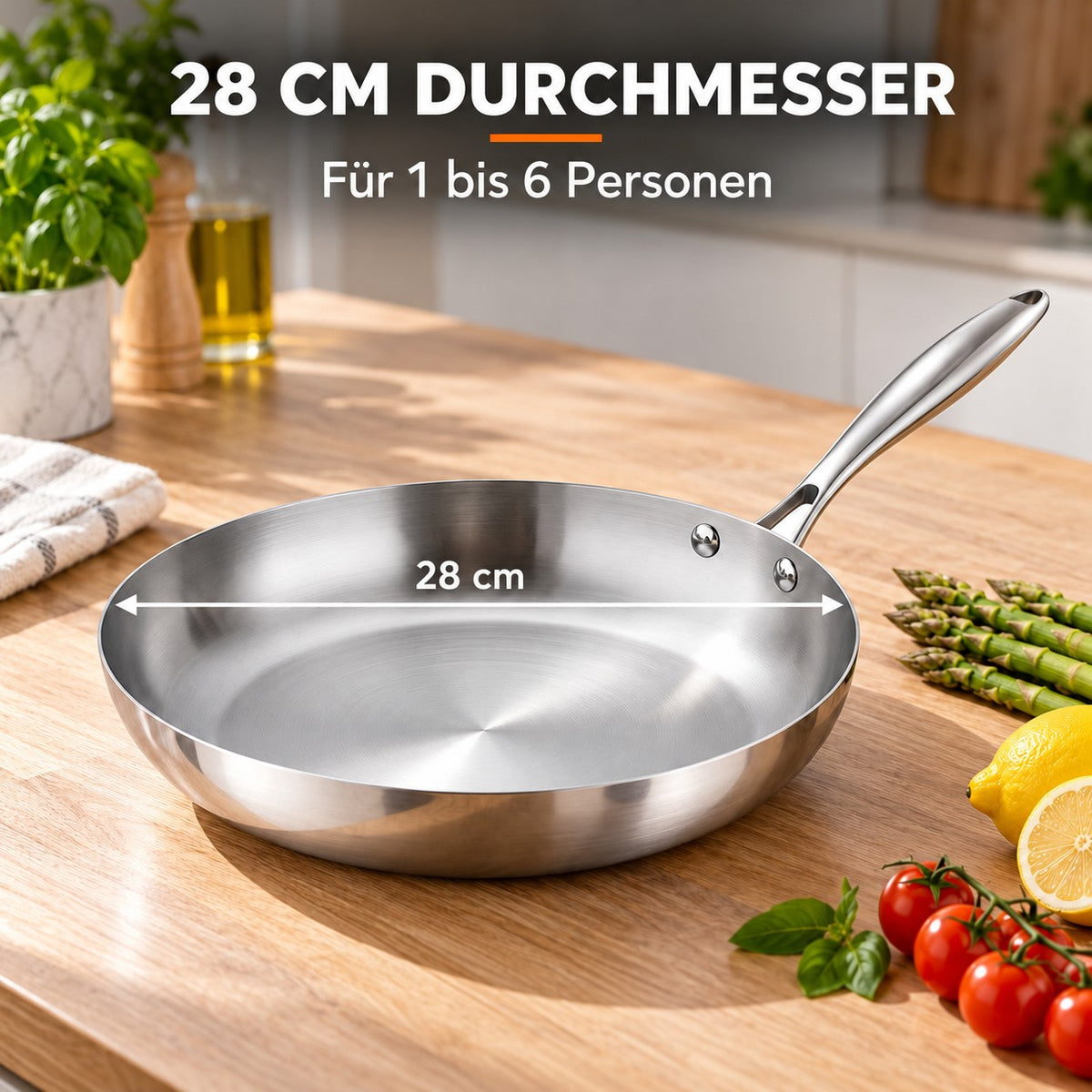 Le Shari – Wok 28 Cm, 28 CM DURCHMESSER: Für 1 bis 6 Personen