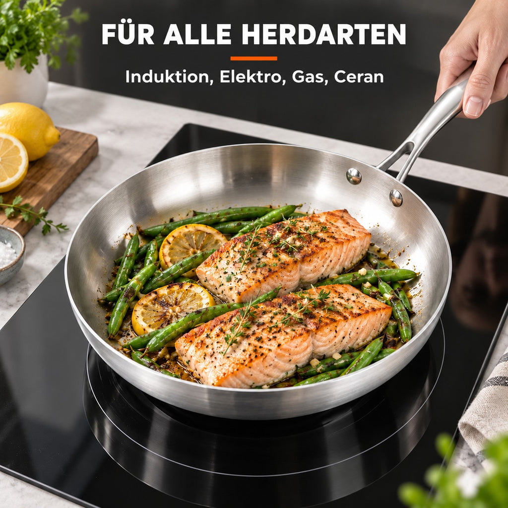 Le Shari – Wok 28 Cm, FÜR ALLE HERDARTEN: Induktion, Elektro, Gas, Ceran