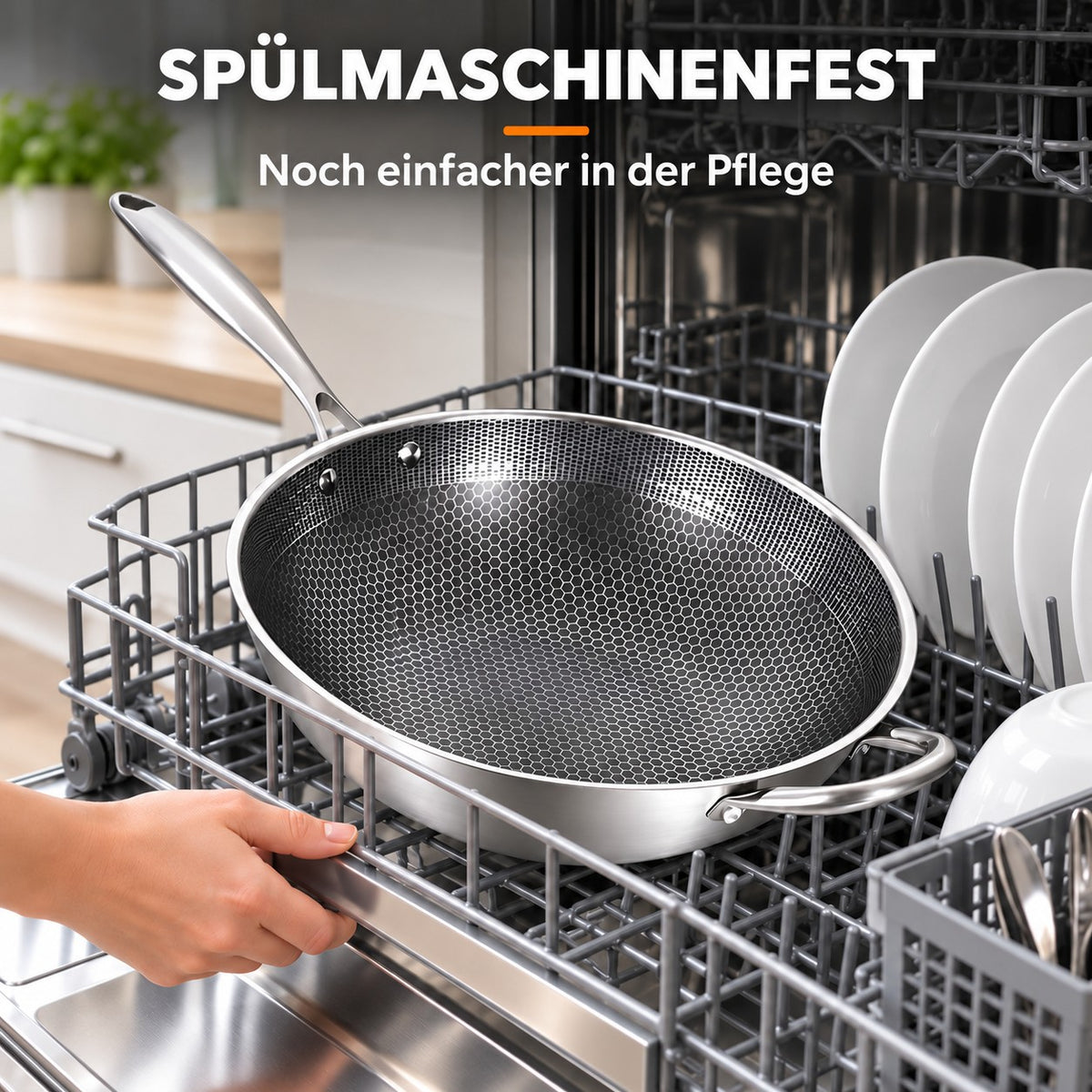 Le Iide – Wok Edelstahl Induktion, SPÜLMASCHINENFEST: Noch einfacher in der Pflege