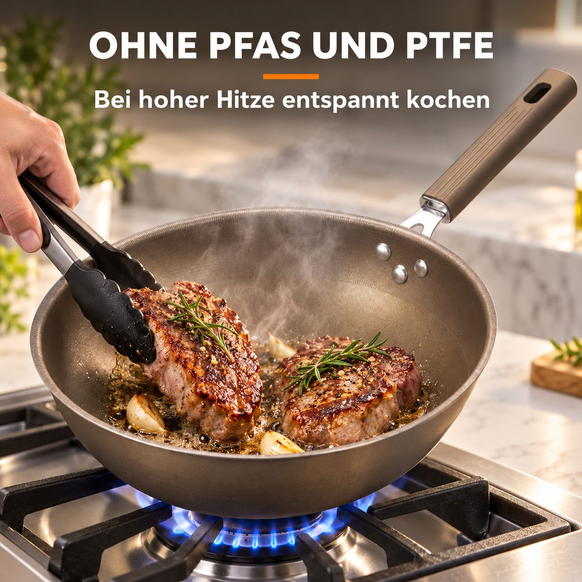 Le Hakkoda – Wok, OHNE PFAS UND PTFE: Bei hoher Hitze entspannt kochen