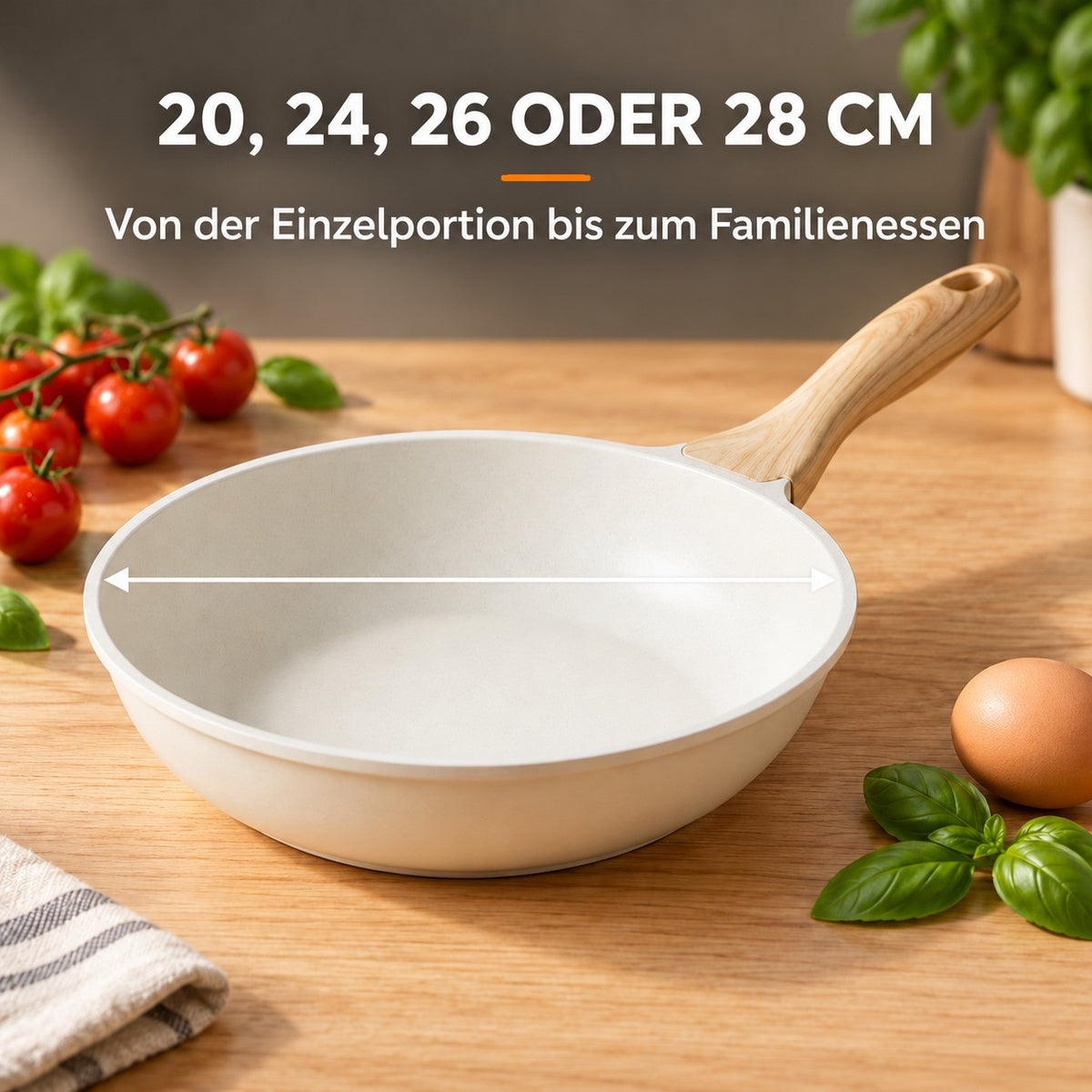 Le Myoko – Wok Keramik Induktion, 20, 24, 26 ODER 28 CM: Von der Einzelportion bis zum Familienessen