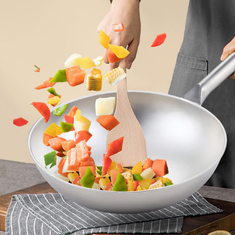 Le Paroka Edelstahl-Wok Qualität mit Glasdeckel im Lieferumfang