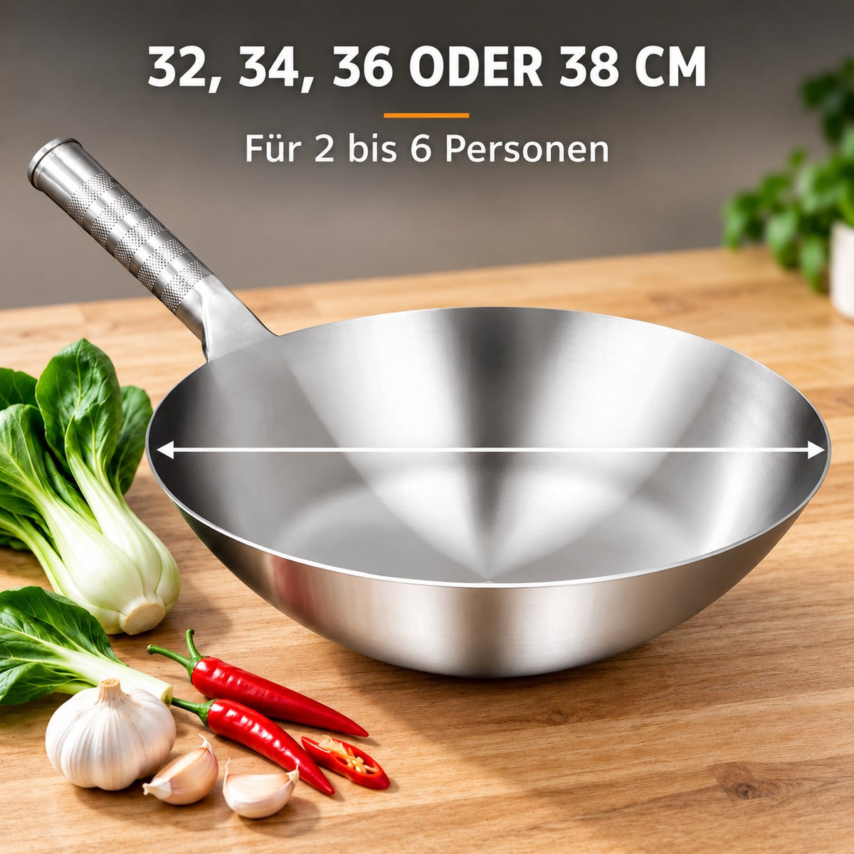 Le Soyak – Wok ohne PFAS, 32, 34, 36 ODER 38 CM: Für 2 bis 6 Personen