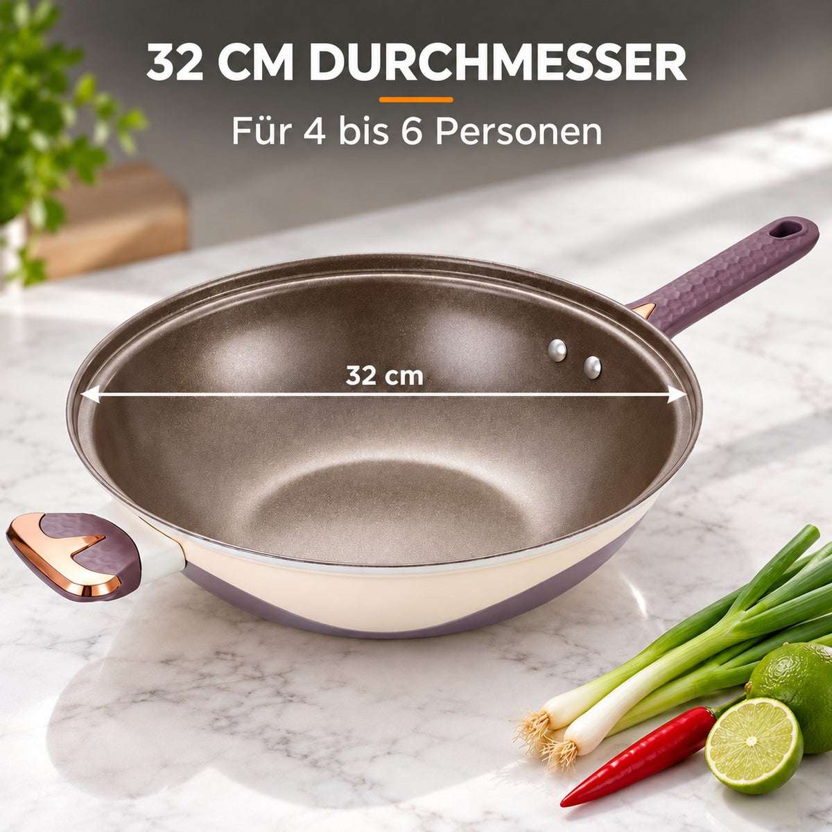 Le Hakusan – Wok Schmiedeeisen, 32 CM DURCHMESSER: Für 4 bis 6 Personen
